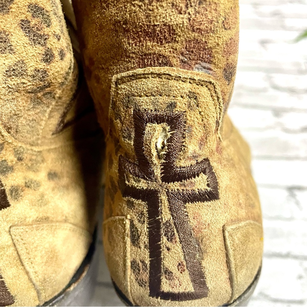 Old Gringo Cross Embroidered Distressed Leather Western Cowboy Boots Sz Womens 6 - Picture 11 of 12